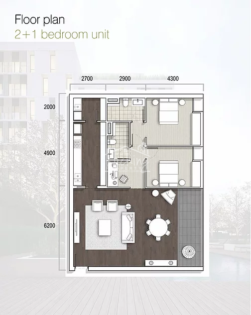 2 Bedrooms layout